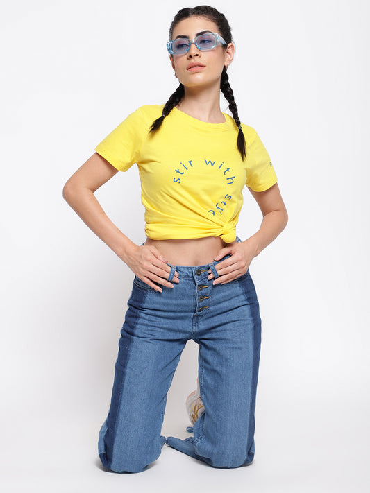 Yellow Cotton  T-shirt
