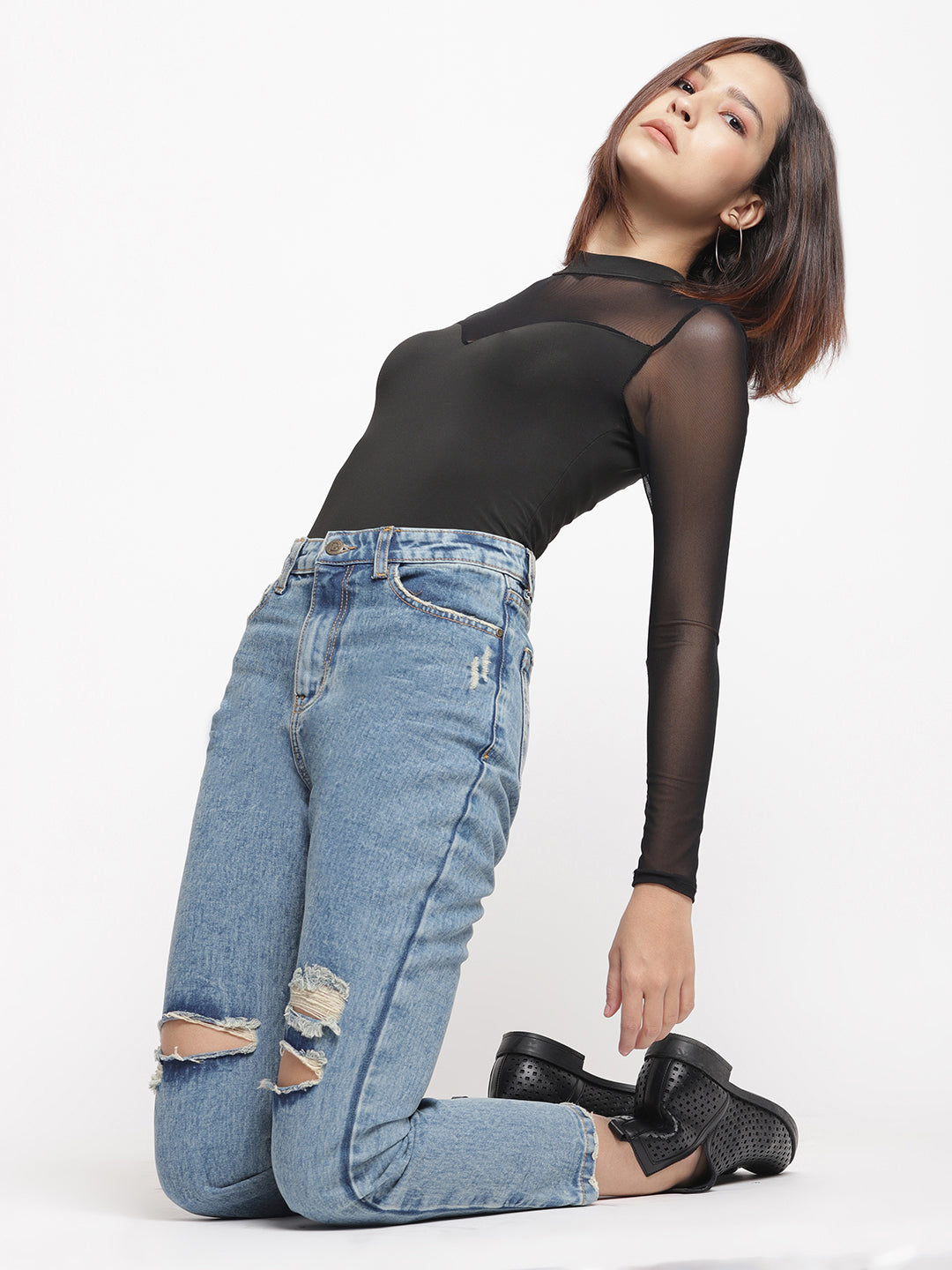 Smoky Blue Mom Jeans