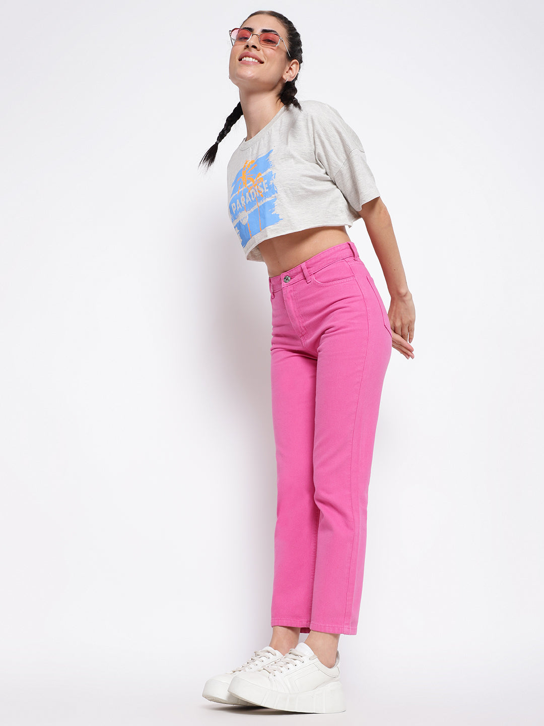 Hot Pink Mom Fit Jeans