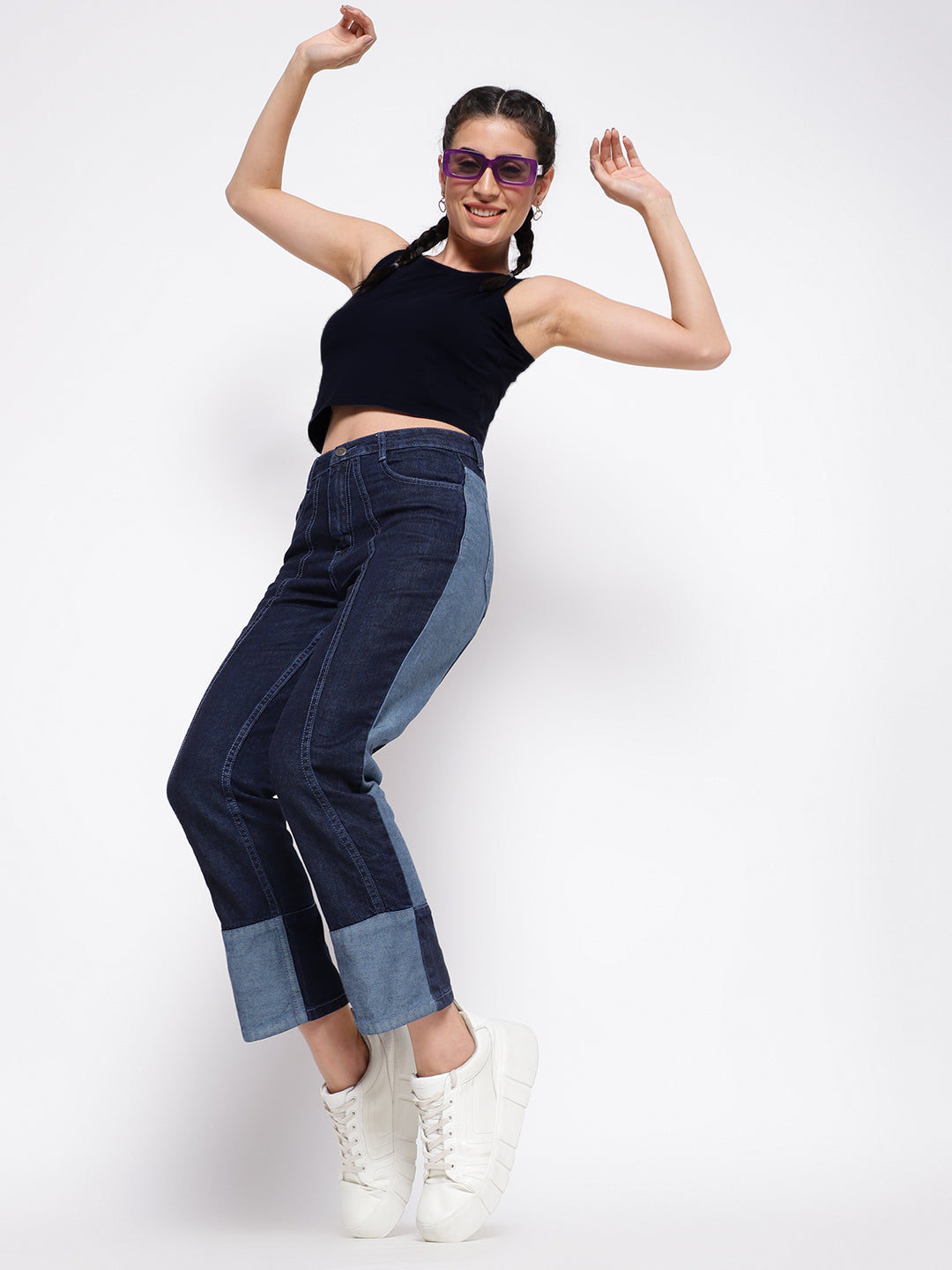 Dark Blue Asymmetric Jeans