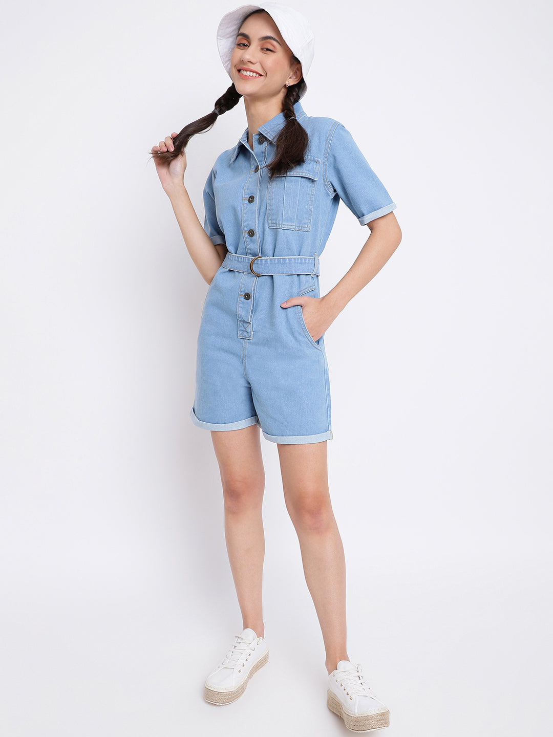 Light Blue Denim Dungaree with belt