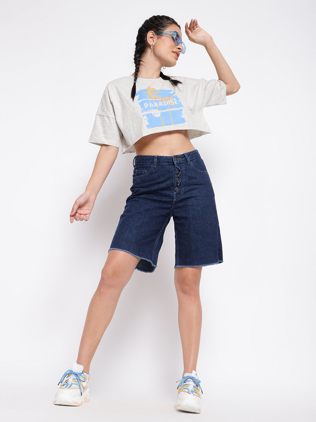 Zig Zag Button Shorts