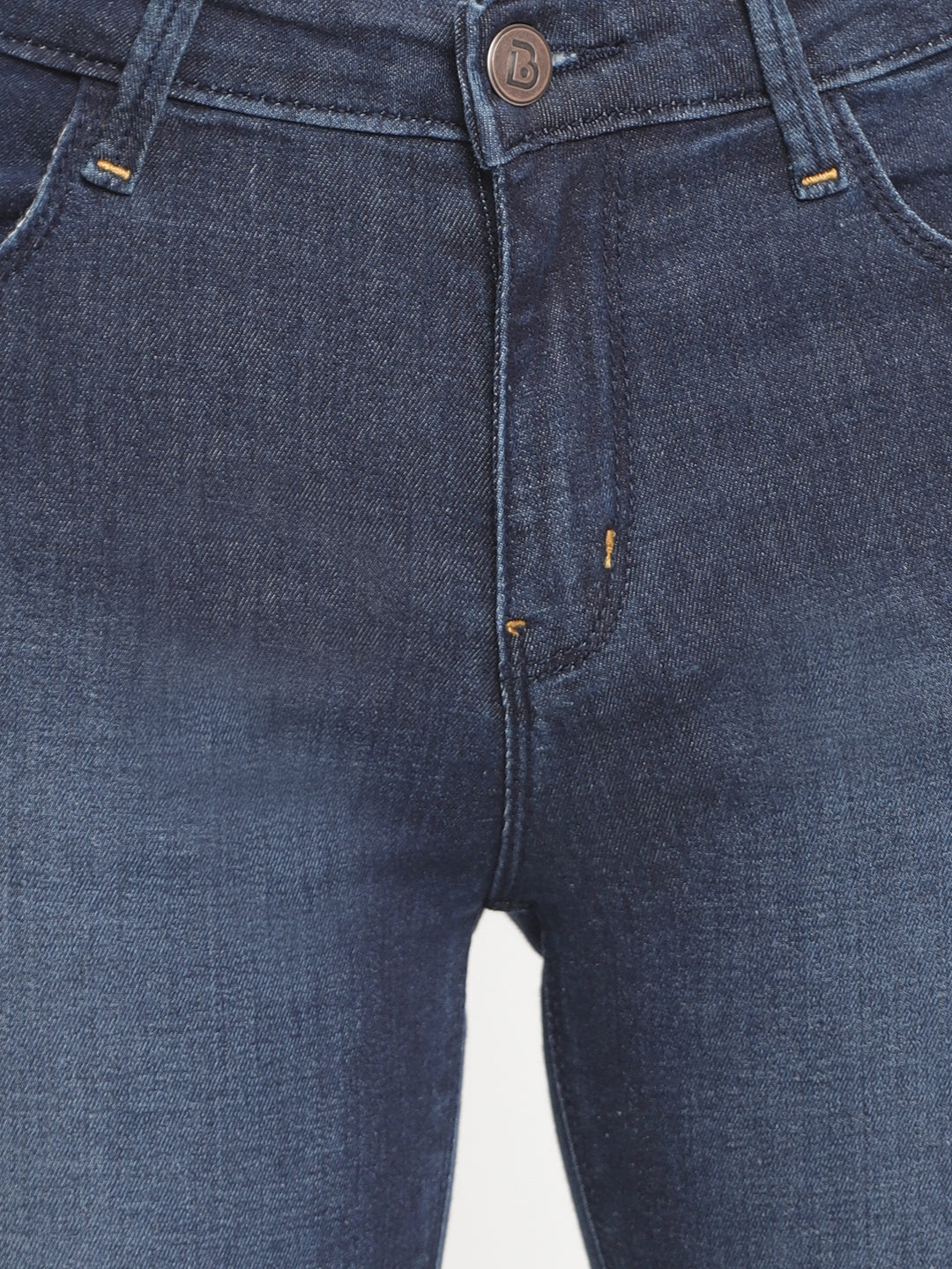 Women Mid Waist Dark Blue Super Skinny Jeans