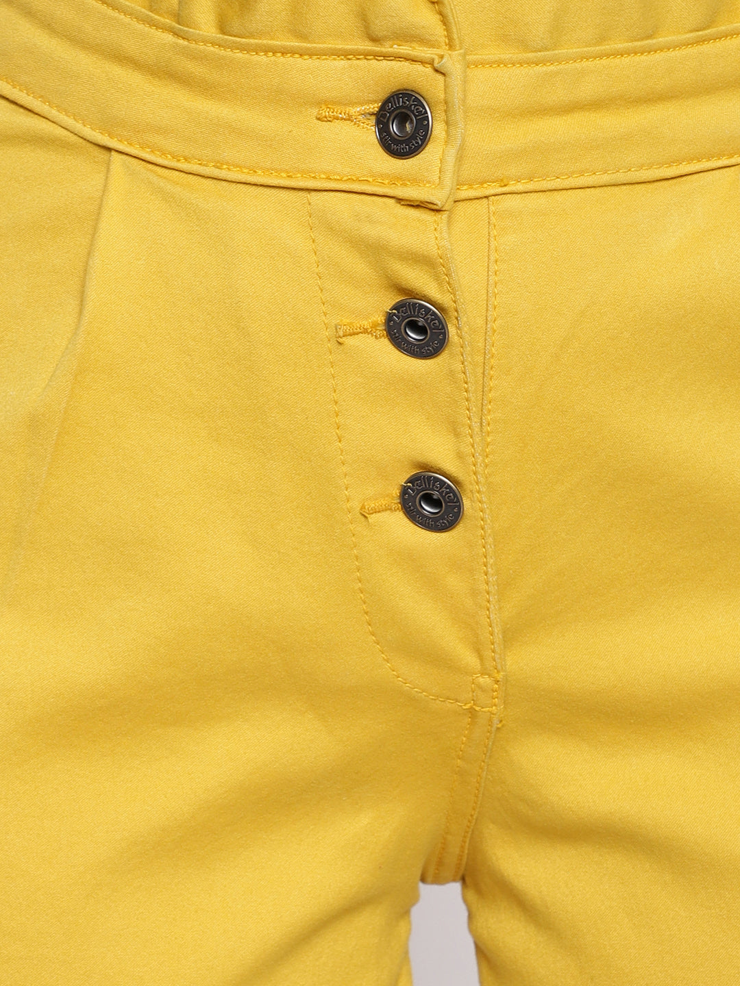 Mustard Button Up Shorts