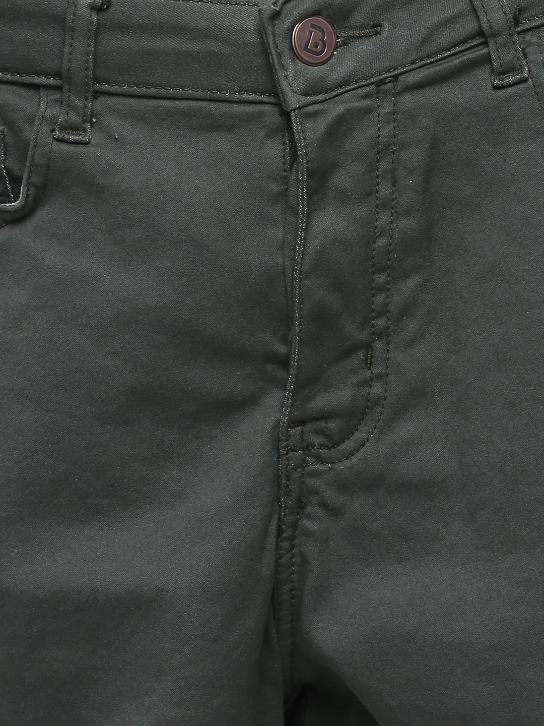 Women High Waist Olive Denim Shorts