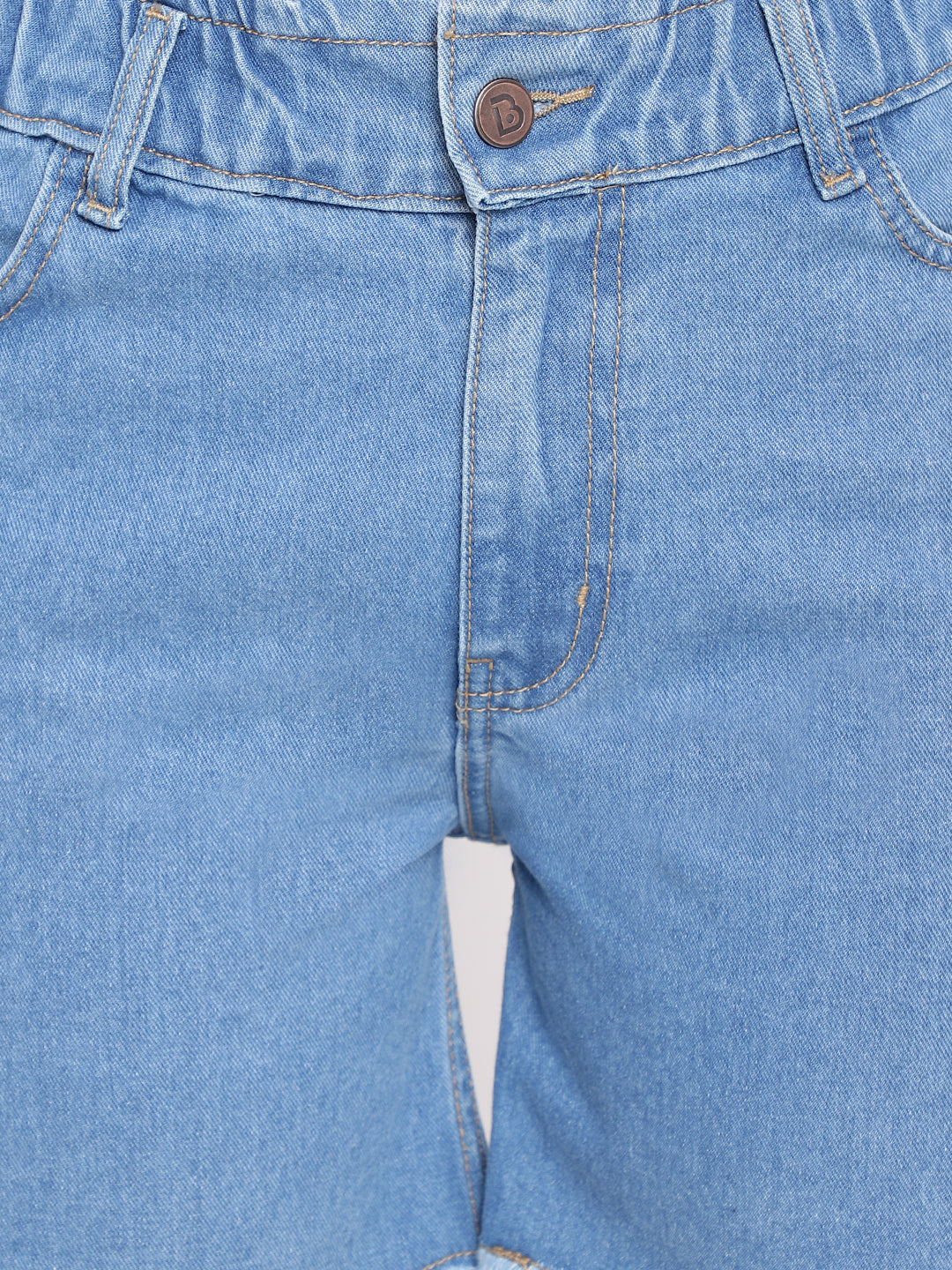 Light Blue High waist Basic Short