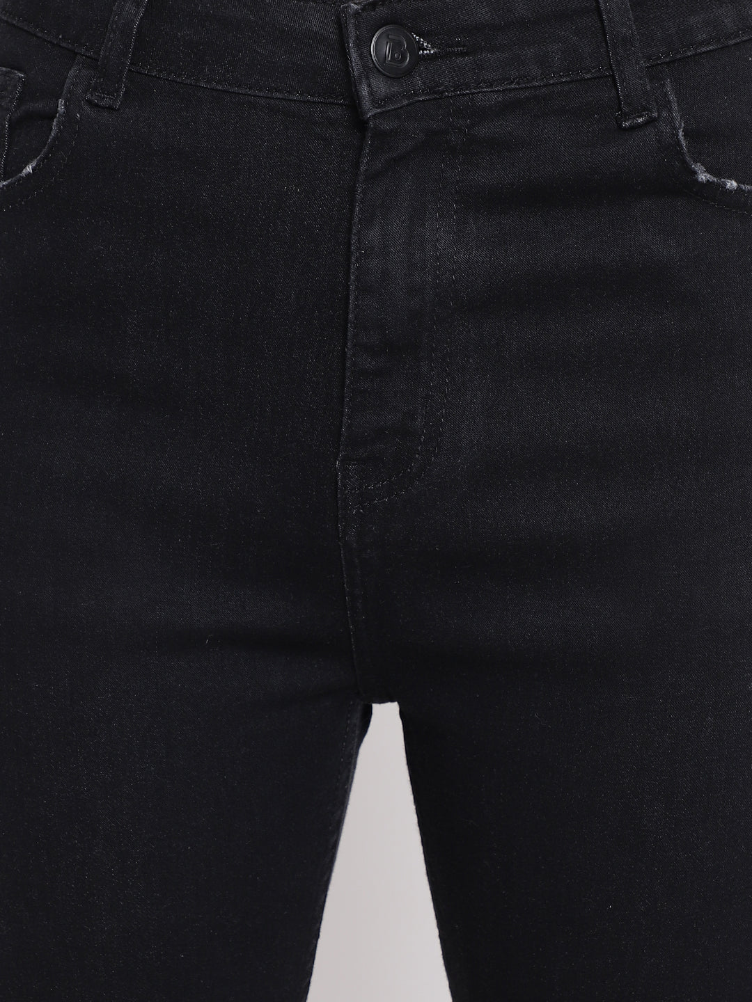 Distressed Black Slim Fit Jeans