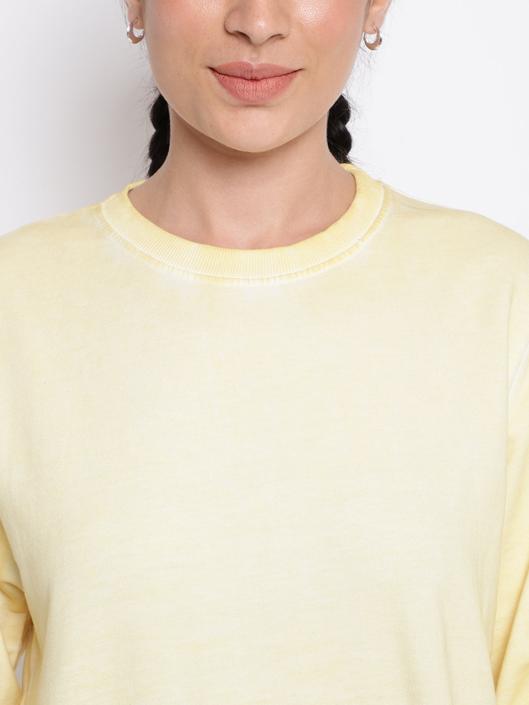 Light Yellow Cotton Sweatshirt