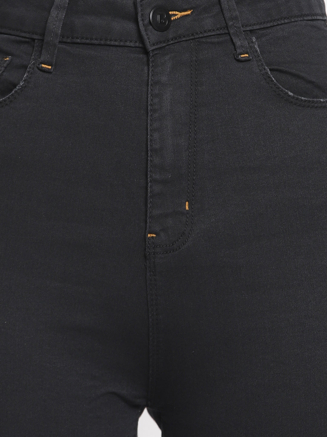 Women Super High Waist Black Super Skinny Denim Jeans