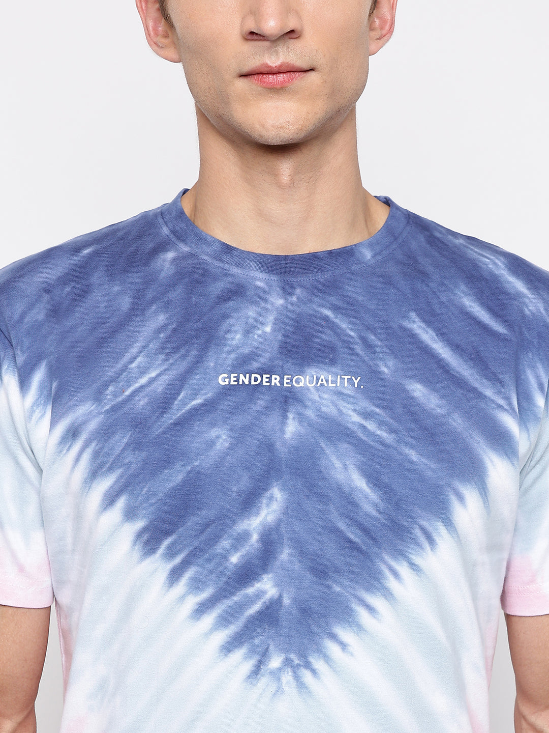 Men Blue Tie Dye Printed T-shirt