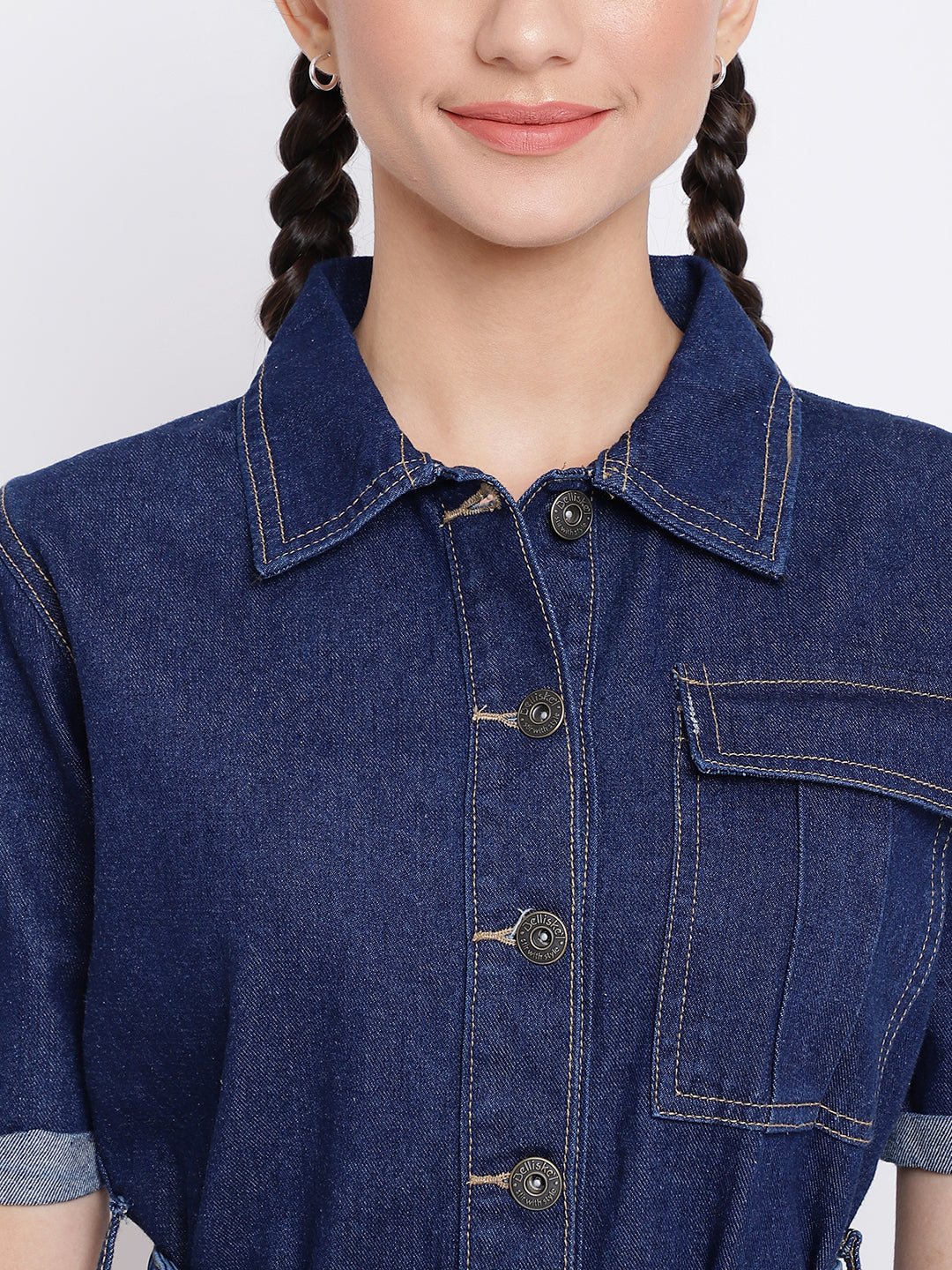 Dark Blue Denim Dungaree with belt