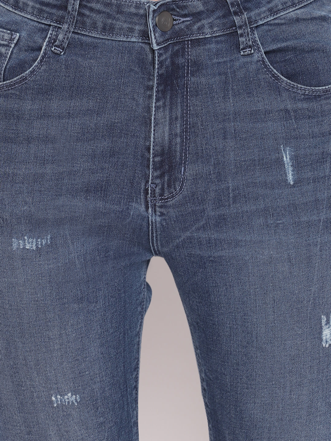 Women Mid Blue Whisker High waist Skinny Jeans
