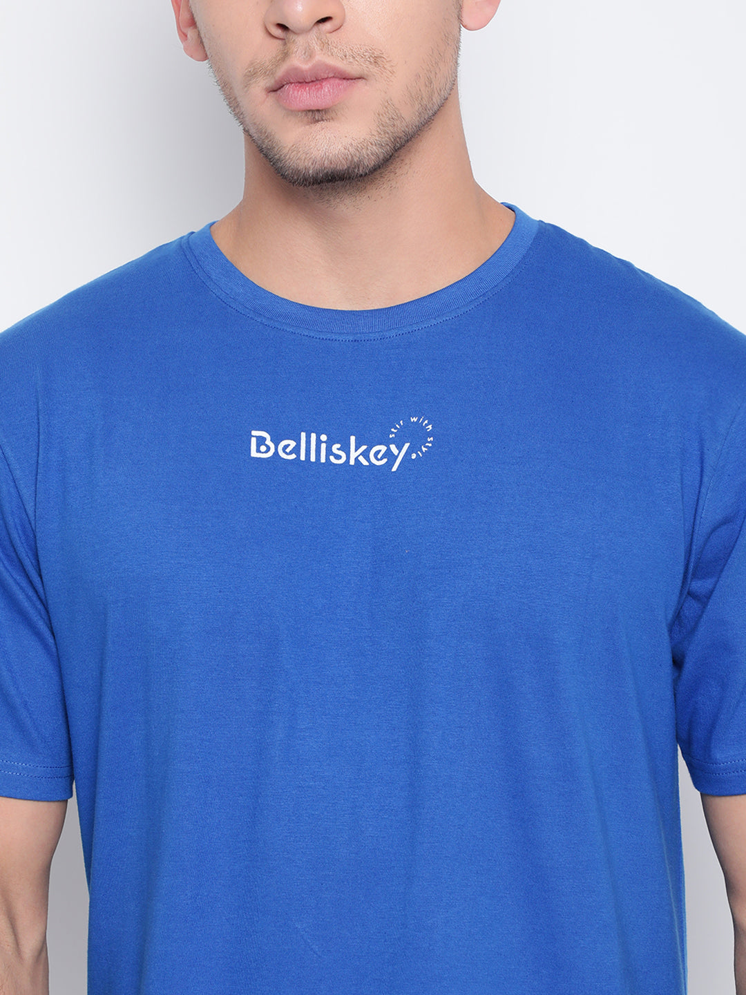 Men Blue Printed T-shirt