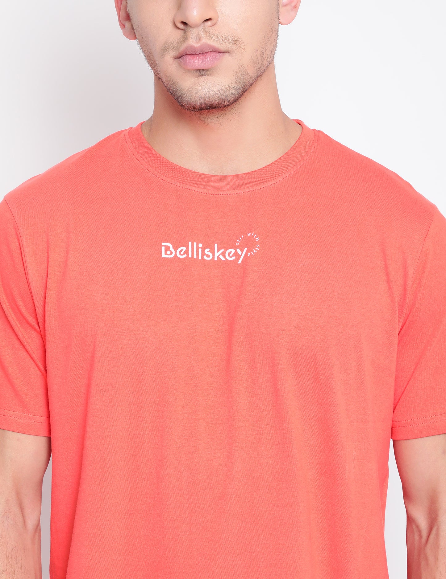 Men Peach Printed T-shirt