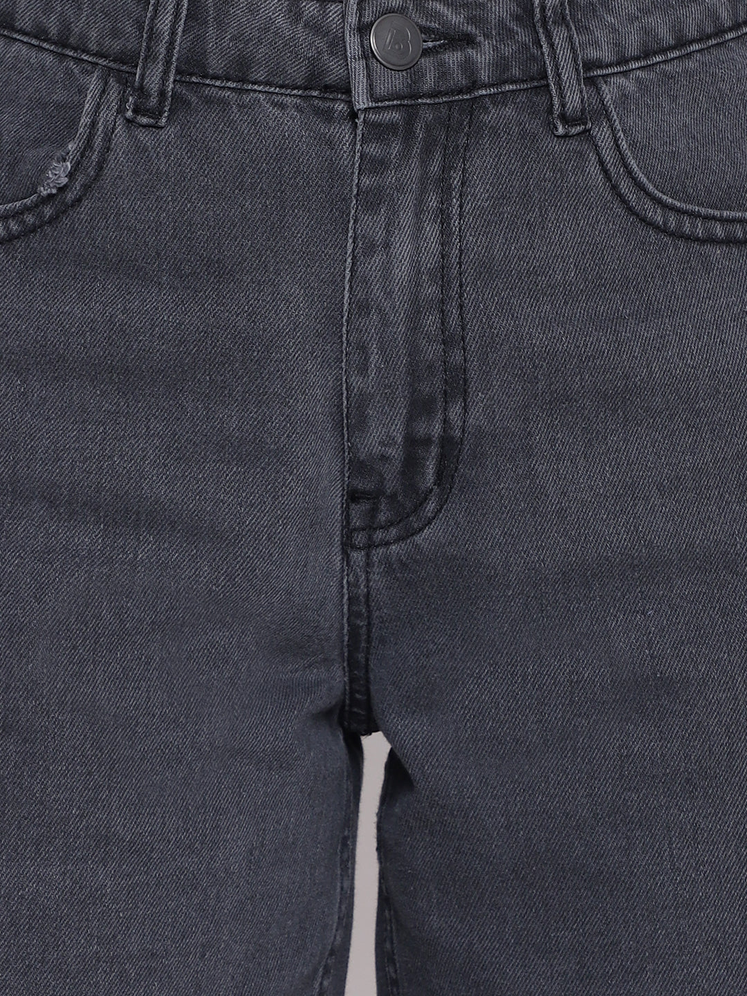 Charcoal Shorts With Fray Hem