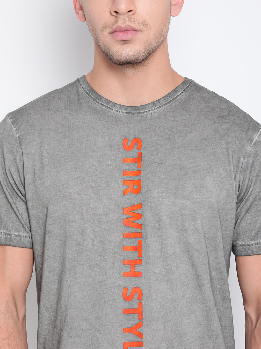 Men Grey Printed T-shirt