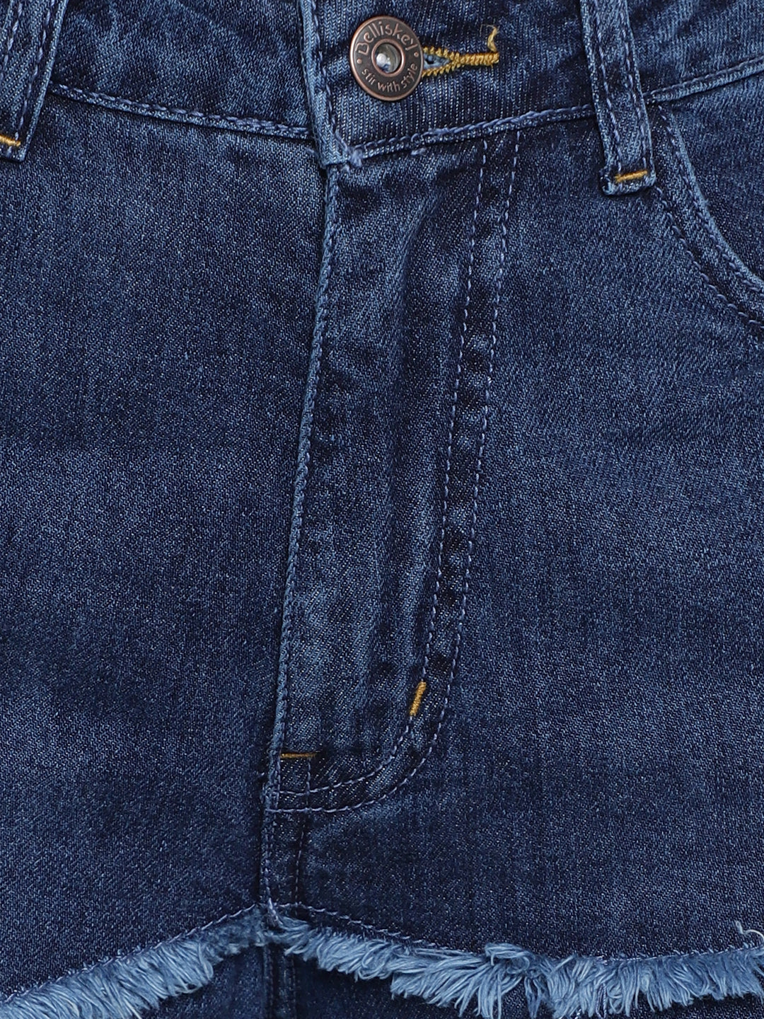 Asymmetric Front Slit Flared Jeans