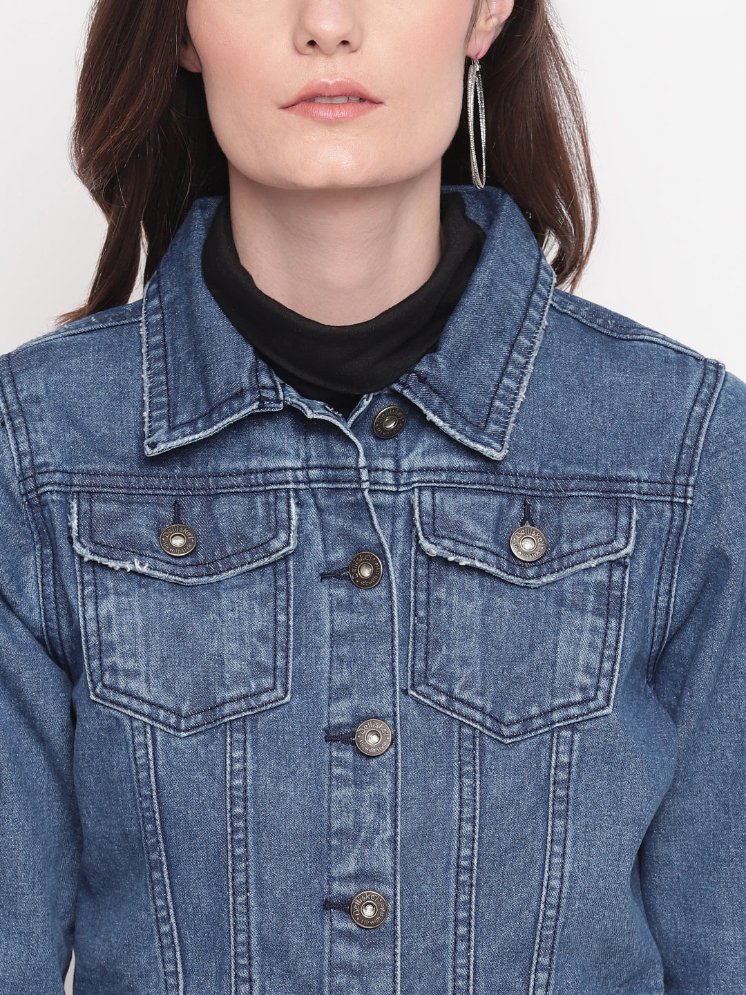 Blue Cropped Denim Jacket