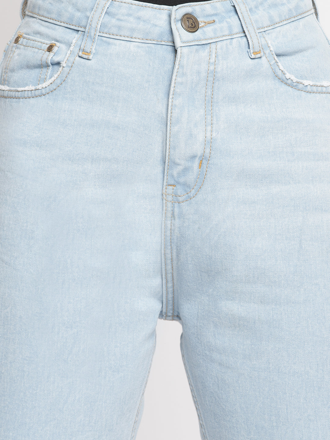 Women Light Blue Boyfriend Fit Denim Jeans