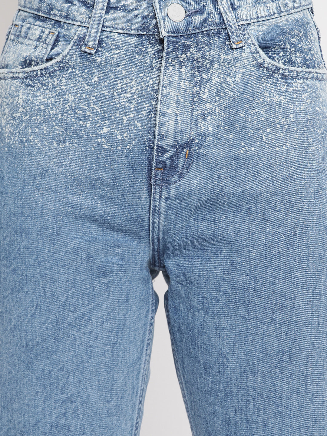 Women Light Blue Distressed Mom Fit Denim Jeans