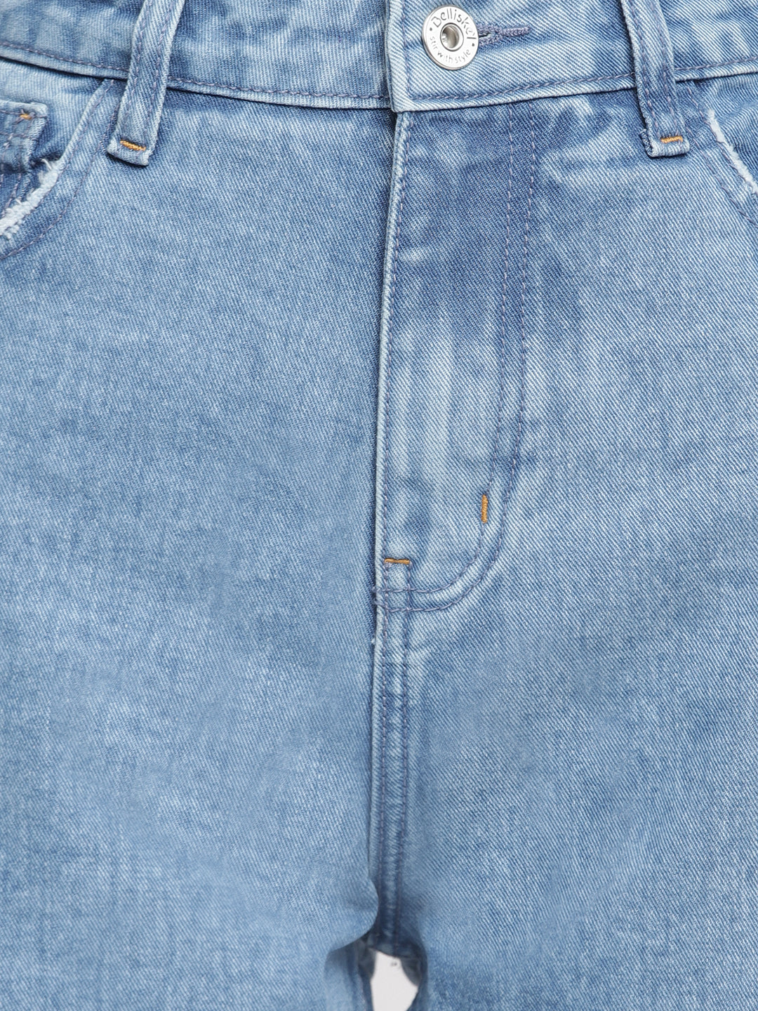 Women Mid Blue Distressed Boyfriend Fit Denim Jeans
