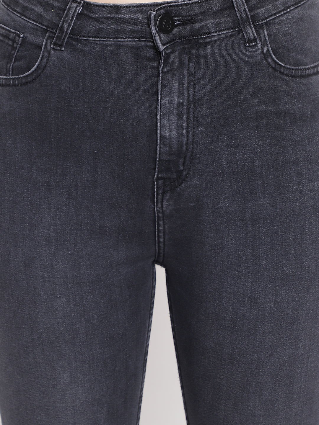 High Waist Black Slim Fit Denim