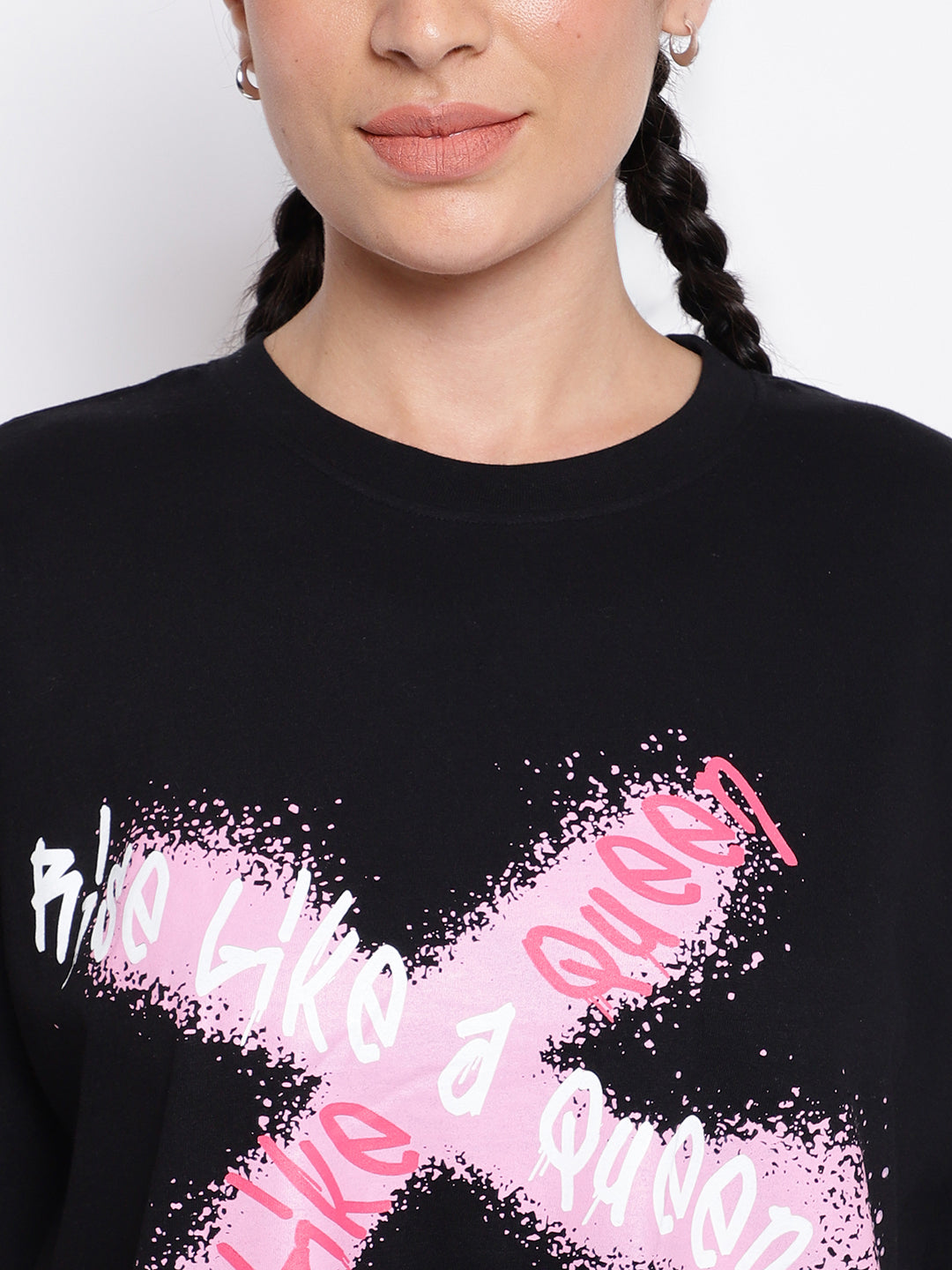 Black Oversized Printed T-shirt