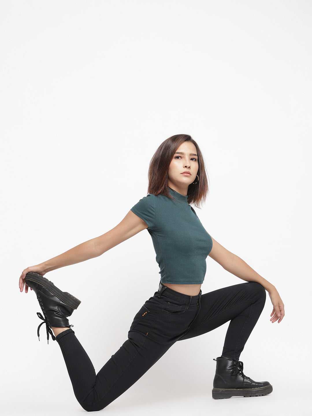 Women Super High Waist Black Super Skinny Denim Jeans