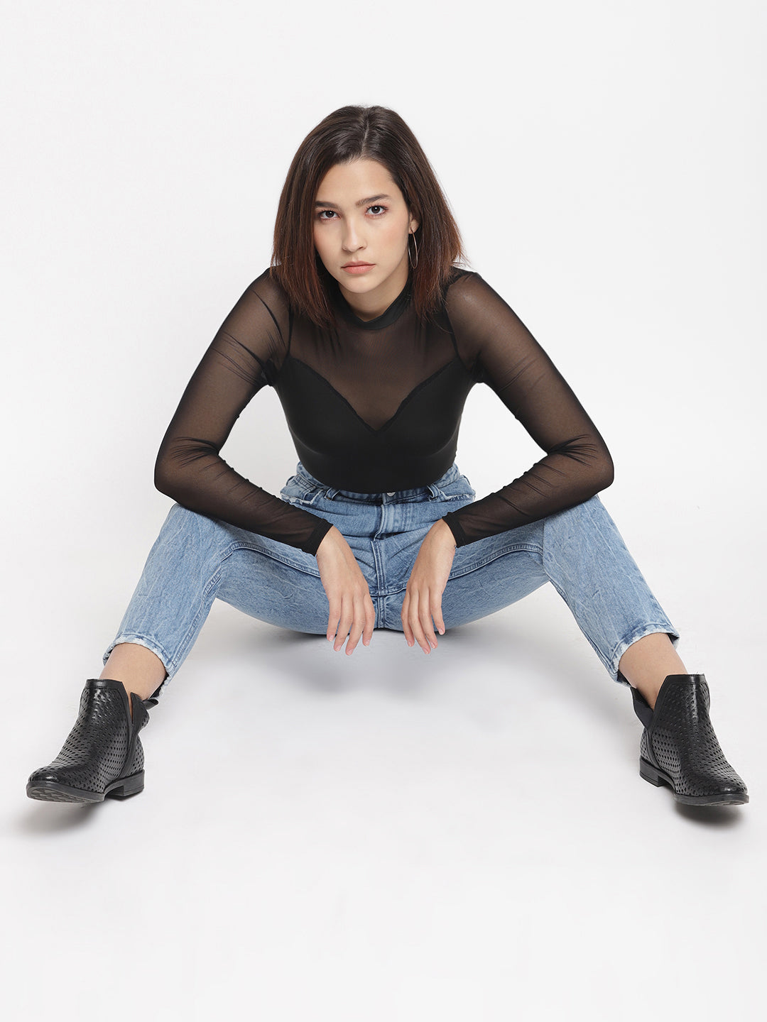 Women Mid Blue Boyfriend Fit Denim Jeans
