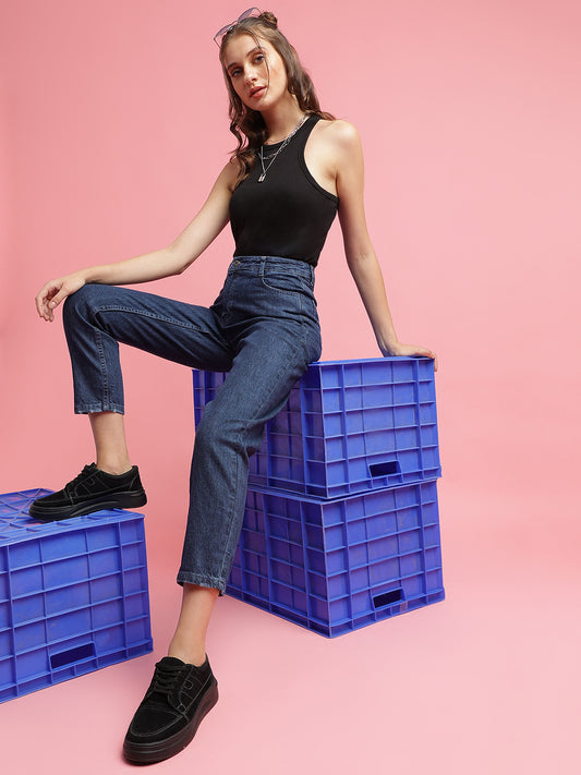Dark Blue Slouchy Fit Jeans