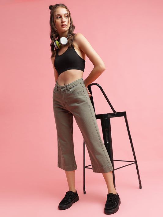 Olive Straight fit Jeans