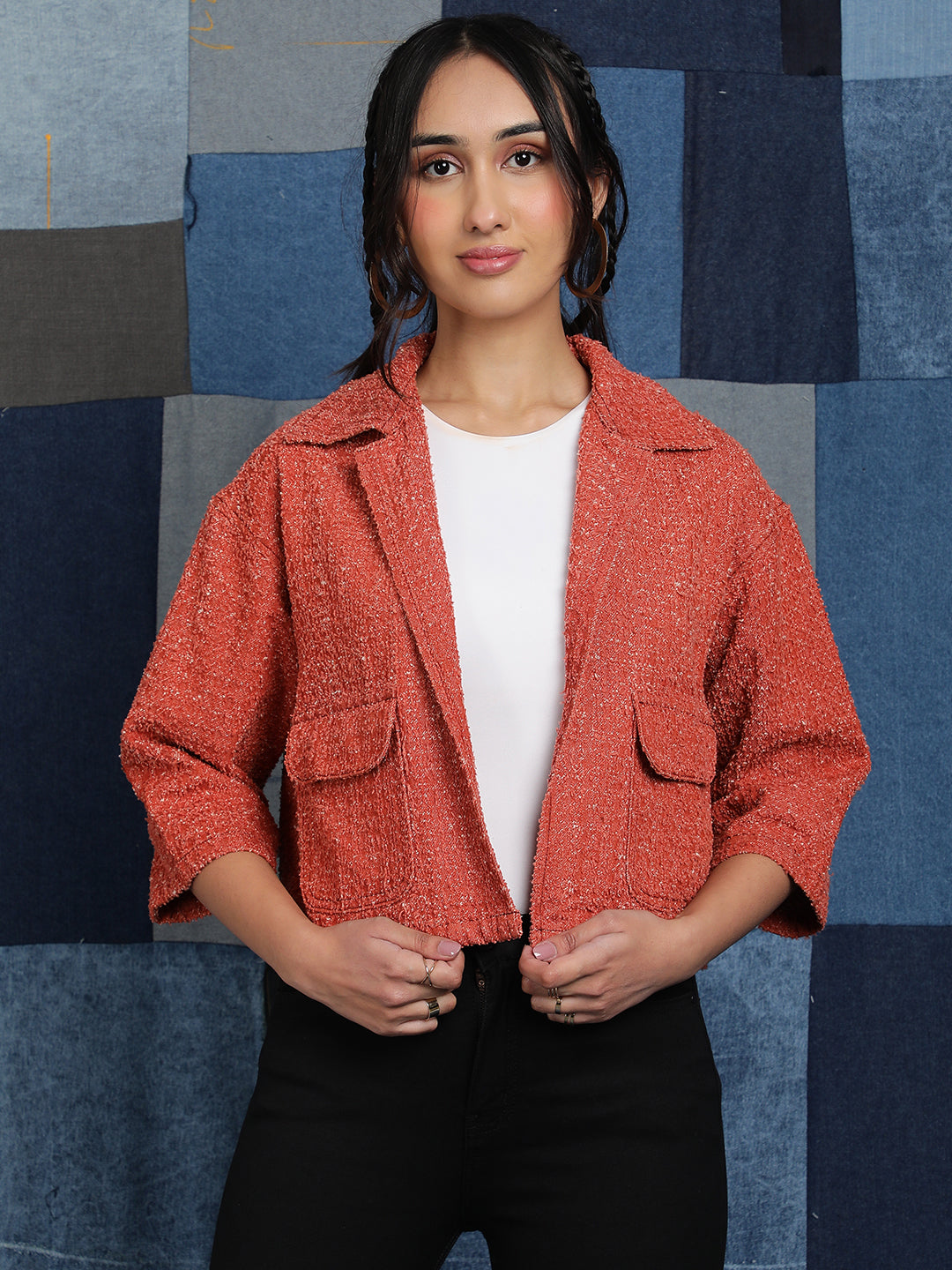 Rust Denim Crop Shirt
