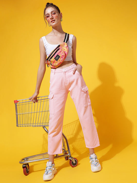 Light Pink Slim Fit Cargo