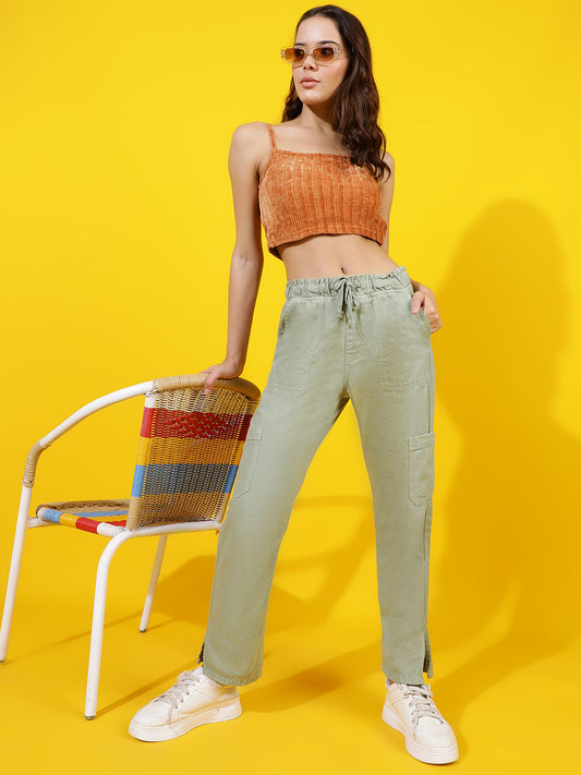 Light Green Straight Fit Jeans