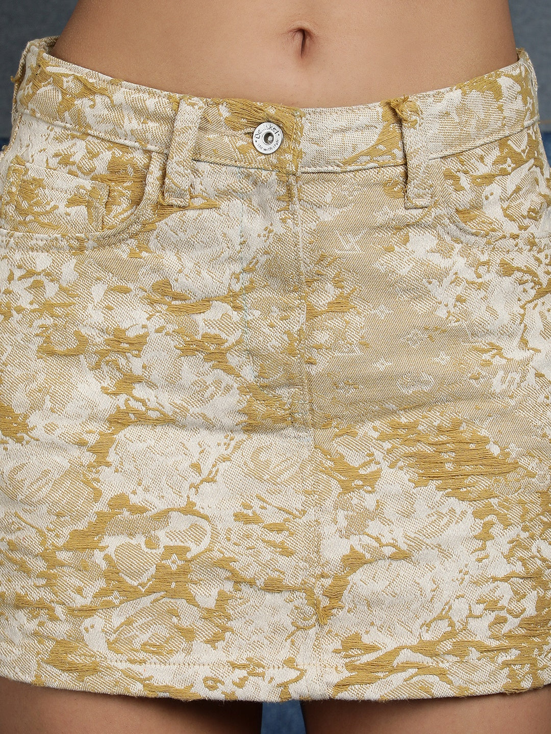 Mustard Denim Mini Skirt