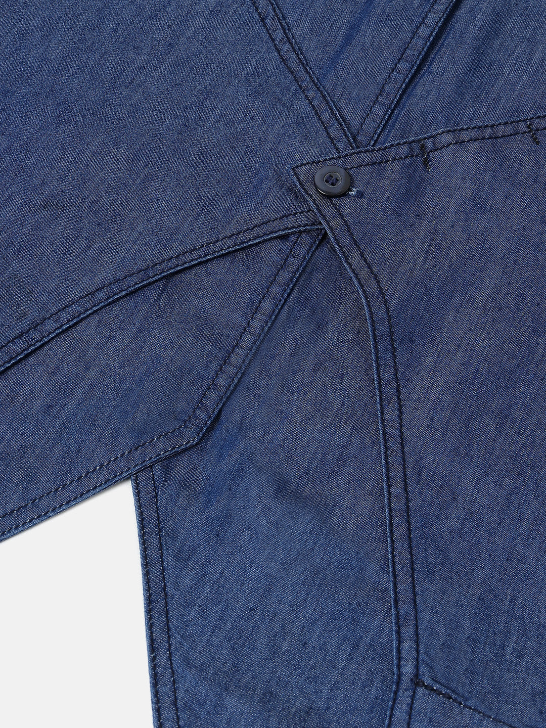 Blue Denim Solid Waistcoat Top