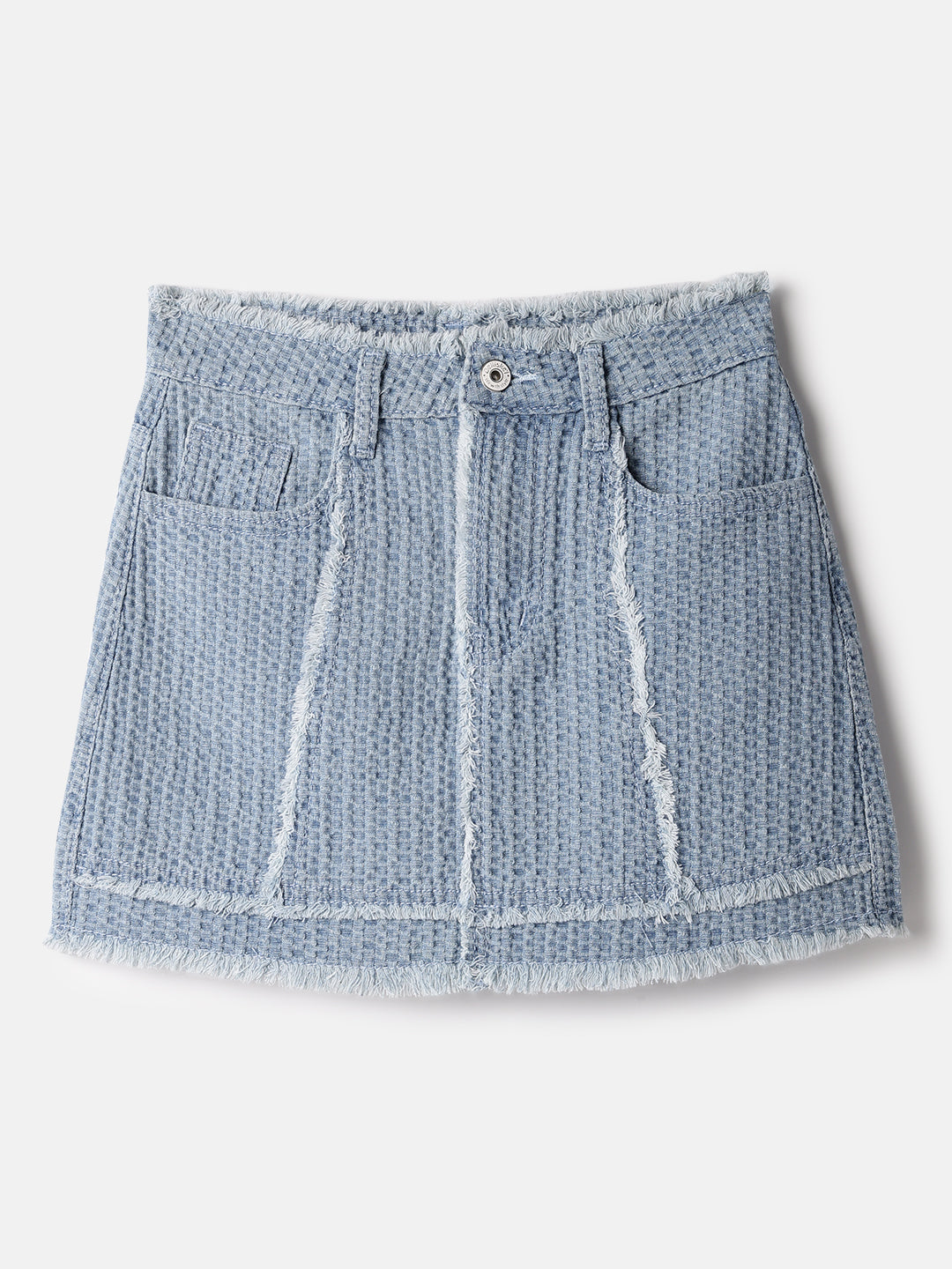 Light Blue Denim Mini Skirts