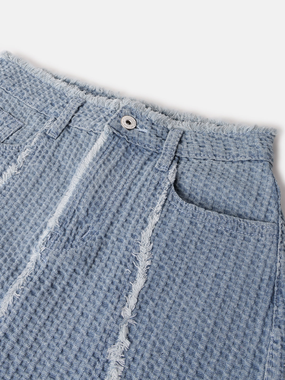 Light Blue Denim Mini Skirts