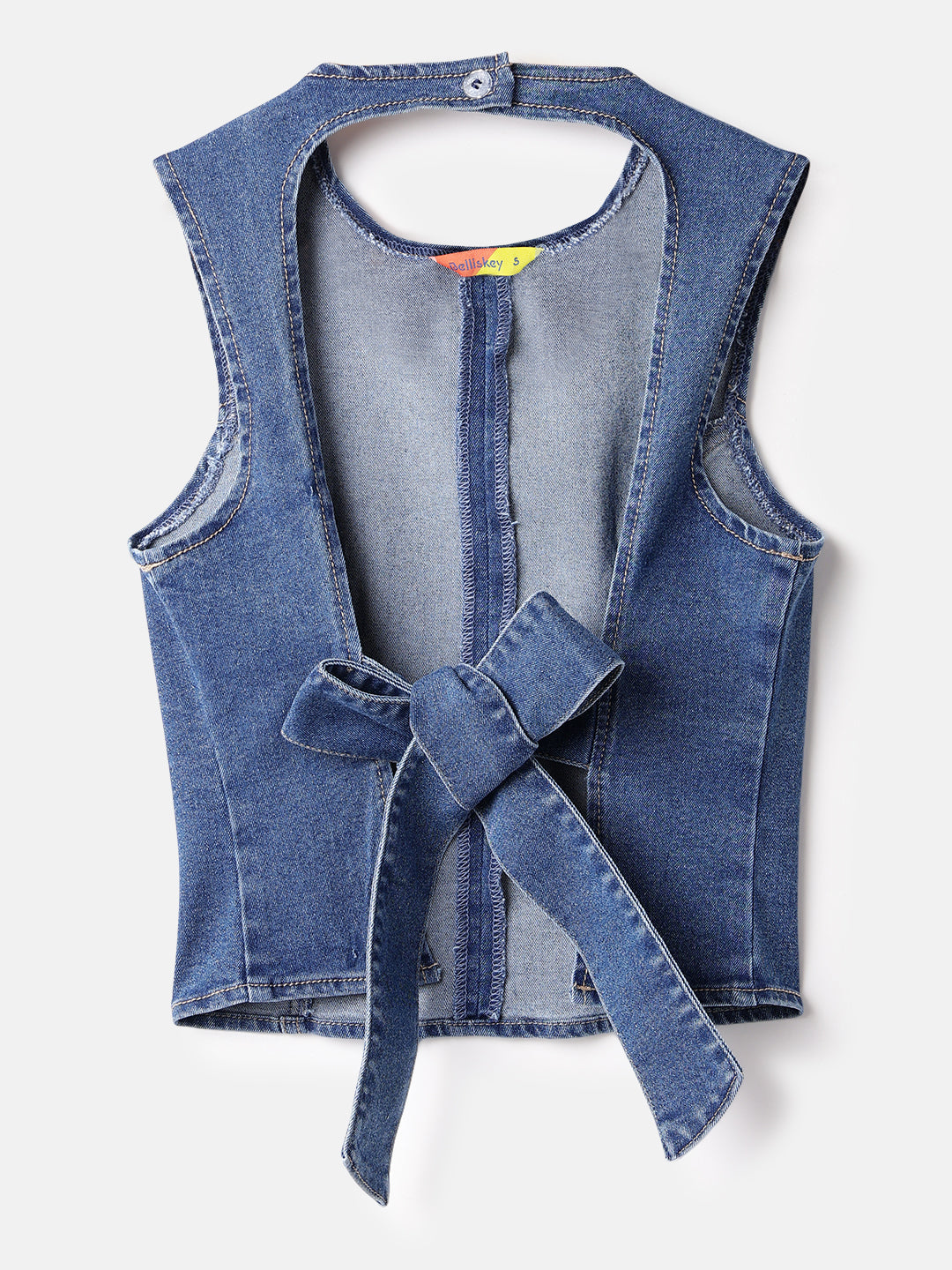 Blue Denim Sleeveless Top