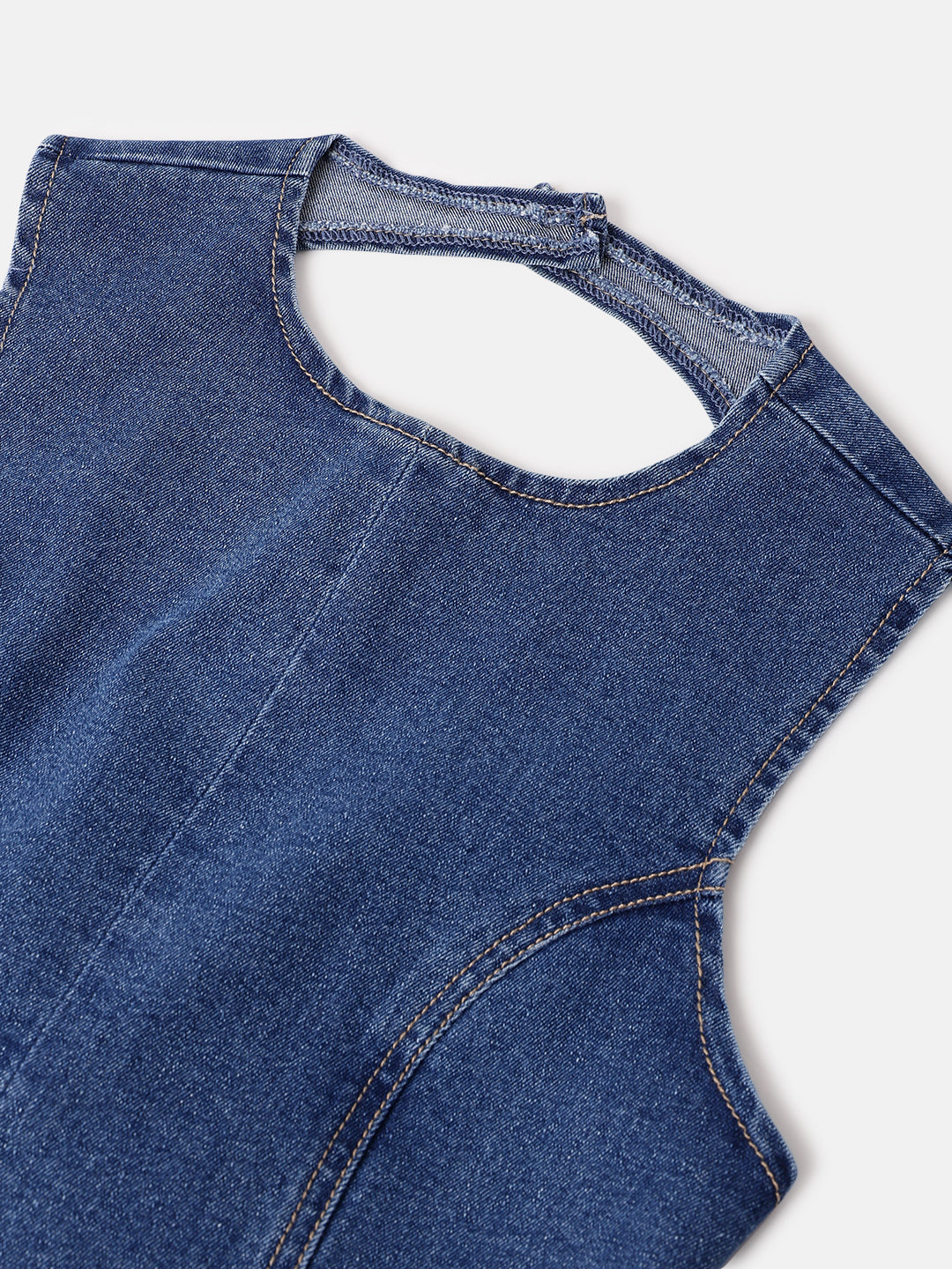 Blue Denim Sleeveless Top