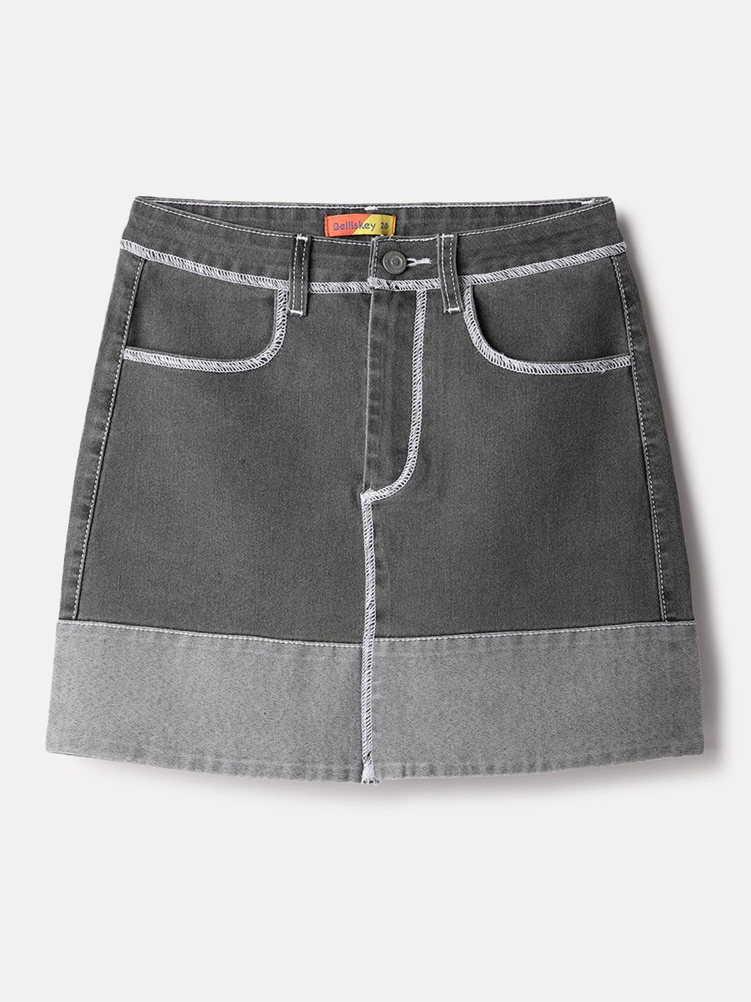 Grey Denim Mini Skirts