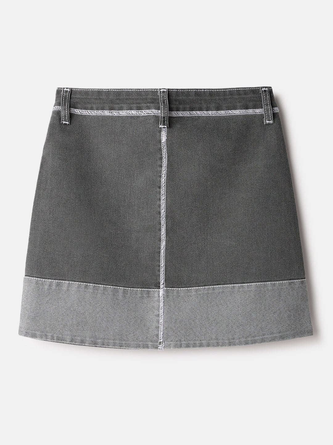 Grey Denim Mini Skirts