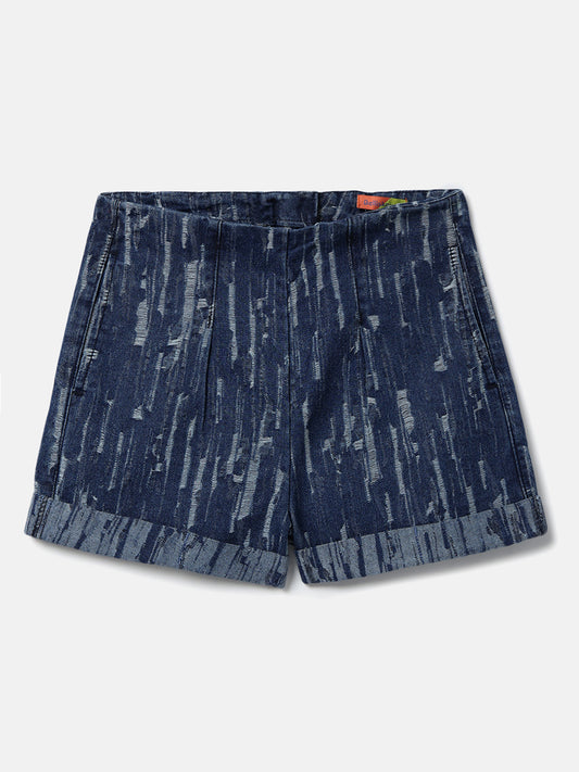 Dark Blue Denim Mini Shorts