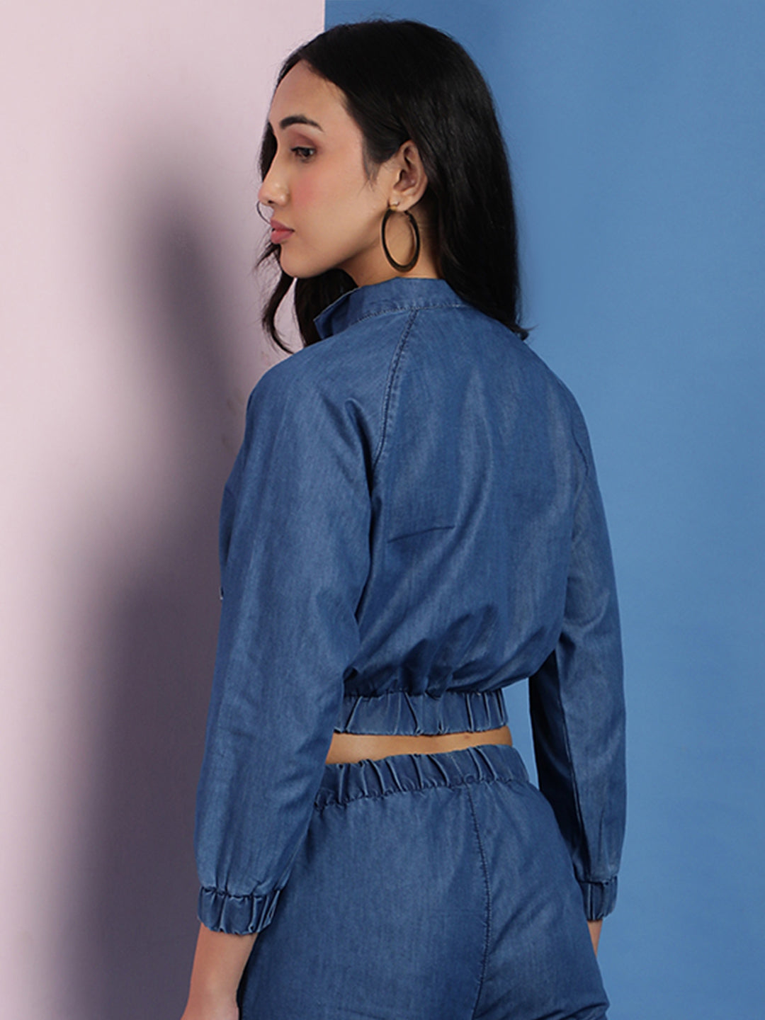 Dark Blue Denim Crop Top