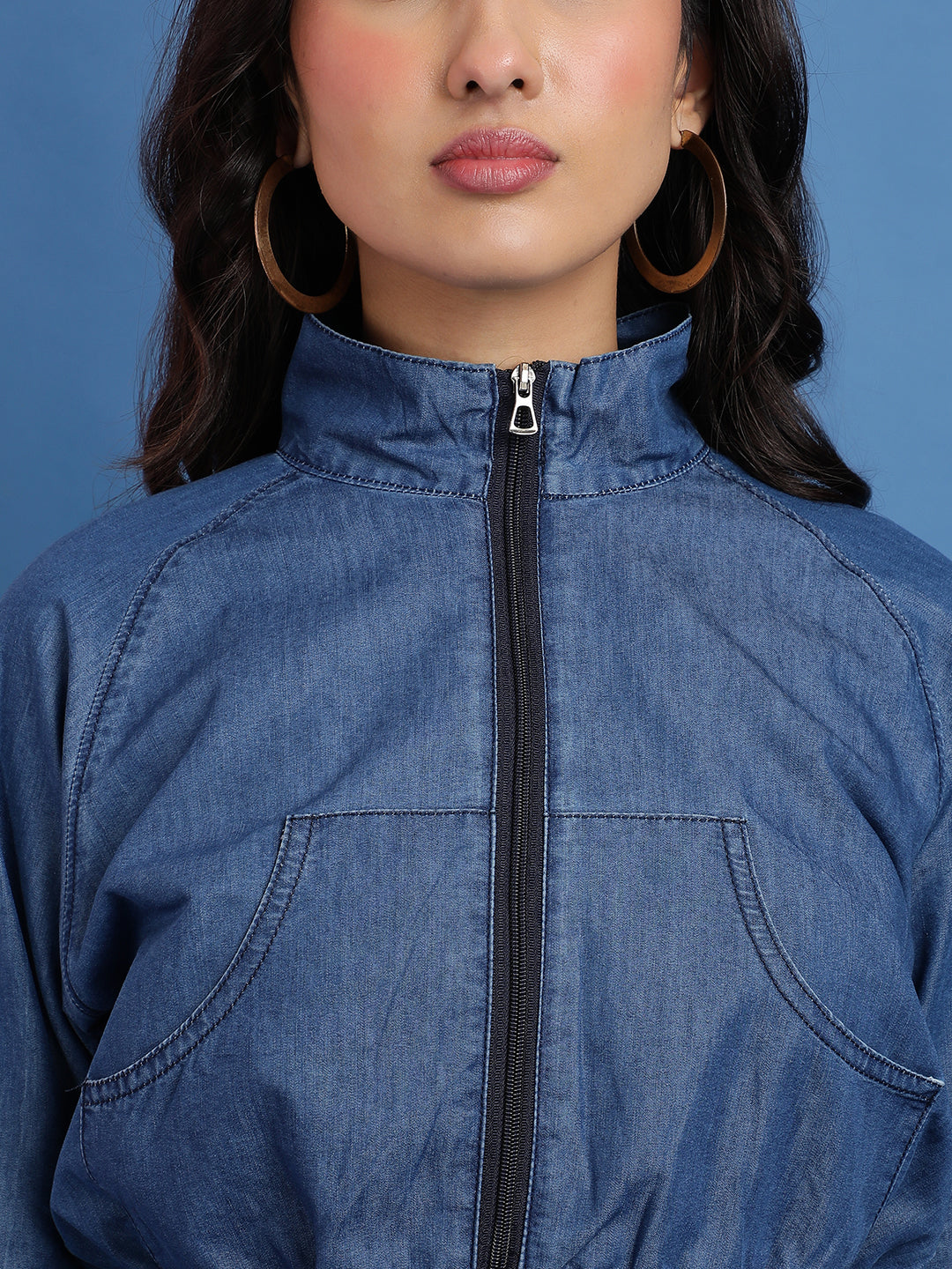 Dark Blue Denim Crop Top