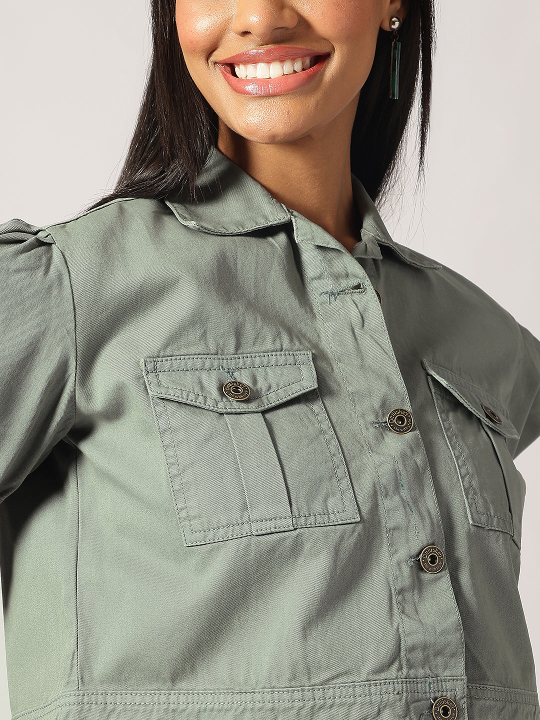 Matt Green Denim Cropped Shirts