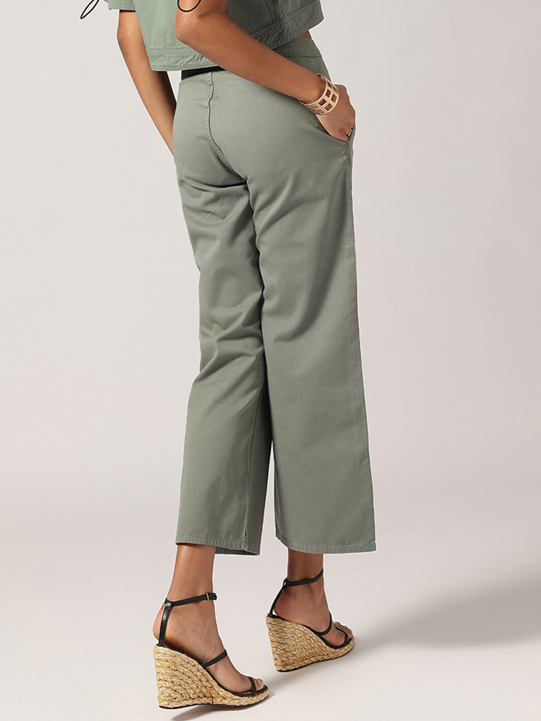 Matt Green Ankle Length Denim Jeans