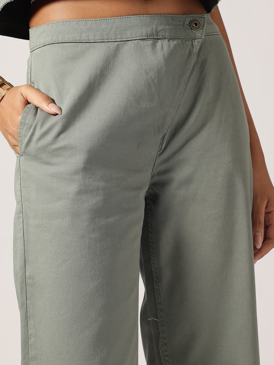Matt Green Ankle Length Denim Jeans