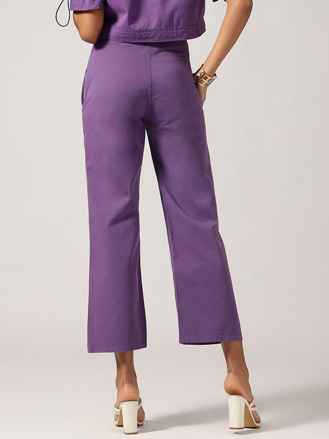 Purple Ankle Length Denim Jeans