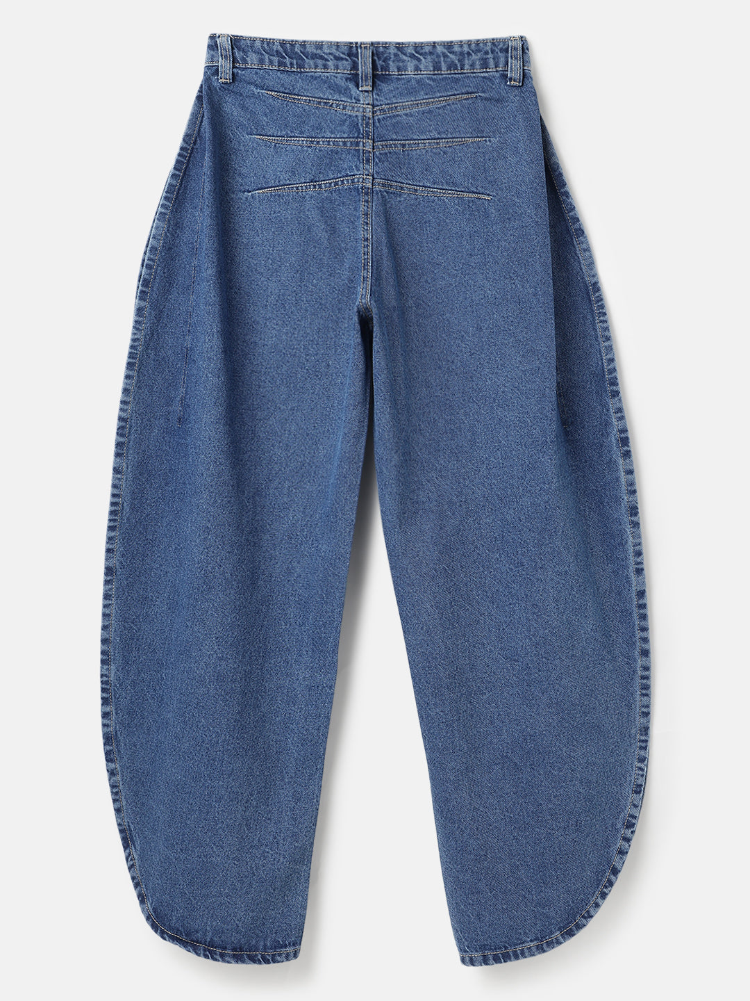 Light Blue Slit Cut Relaxed Fit Denim Jeans
